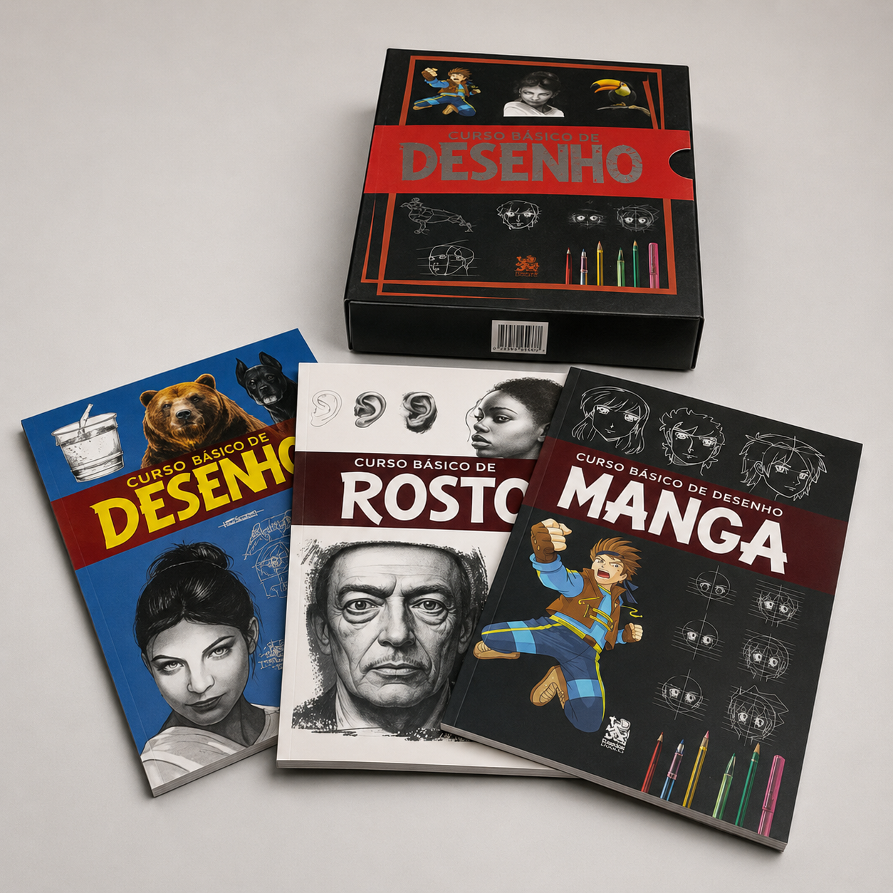 Box Curso Básico de Desenho com os 3 livros